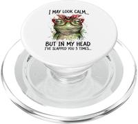 I May Look Calm But Ive Slapped You Funny Frog Sarcastic PopSockets PopGrip for MagSafe