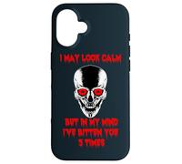 I May Look Calm Skull Head Skull Halloween Case for iPhone 16
