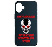 I May Look Calm Skull Head Skull Halloween Case for iPhone 16 Plus
