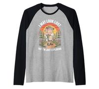 I May Look Lost But I'm Just Exploring Kids Raglan Baseball Tee