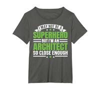 I May Not Be A Superhero But I'm an Architect Architecture T-Shirt, Women's Plus, Asphalt Grey, 4X