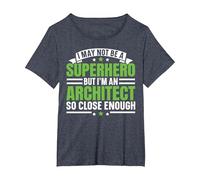 I May Not Be A Superhero But I'm an Architect Architecture T-Shirt, Women's Plus, Heather Blue, 3X