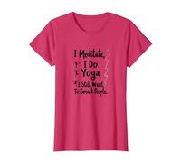I Meditate, I Do Yoga, I Still Want to Smack People T-Shirt, Women, Red Heather, XXL