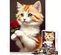 I Meow You - Cat Lover Adult Jigsaw Puzzle1000 Pieces Cognitive Train Indoor Fun Pattern Build (38x26cm)