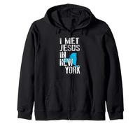 I Met Jesus In New York - Novelty Christian Zip Hoodie