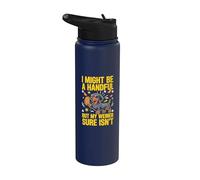I Might Be A Handful But My Weiner Sure Isnt Dachshund Stainless Steel Insulated Water Bottle