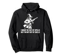 I Might Be Out Of Spells But Not Shells Tshirt Wizard Gun Pullover Hoodie