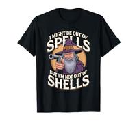 I Might Be Out of Spells But Not Shells Tshirt Wizard Gun T-Shirt