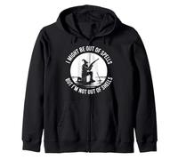 I Might Be Out Of Spells But Not Shells Tshirt Wizard Gun Zip Hoodie