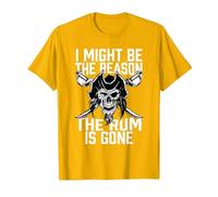 I Might Be The Reason The Rum is Gone - Pirate Skull T-Shirt, Men, Golden Yellow, Medium