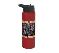 I Might Have Autism Funny Hard Skeleton Meme Stainless Steel Insulated Water Bottle