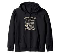 I Might Look Like I’m Listening Funny Guitar Musician Rock Zip Hoodie