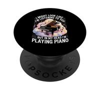I Might Look Like Im Listening Piano Player Pianist PopSockets Adhesive PopGrip