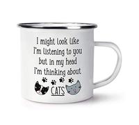 I Might Look Like I'm Listening to You Cats Enamel Mug Cup