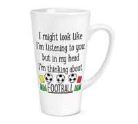 I Might Look Like I'm Listening to You Football 17oz Large Latte Mug Cup