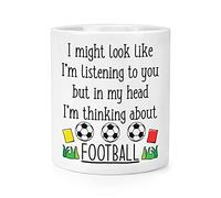 I Might Look Like I'm Listening to You Football Makeup Brush Pencil Pot