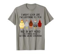 I Might Look Like I'm Listening to You Getting More Chickens T-Shirt, Men, Slate Grey, 3X-Large