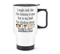 I Might Look Like I'm Listening to You Guinea Pigs Travel Mug Cup with Handle