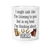 I Might Look Like I'm Listening to You Horses Makeup Brush Pencil Pot