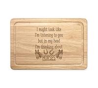 I Might Look Like I'm Listening to You Horses Rectangular Wooden Chopping Board
