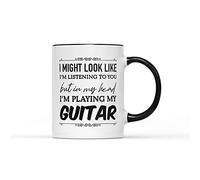 I Might Look Like I'm Listening to You Mug - Perfect Christmas Birthday Present Heavy Duty Ceramic Handle Coated Dishwasher Microwave Safe (Black Handle)