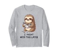 I Might Need Coffee Later - Lazy Sloth Caffeine Fix Long Sleeve T-Shirt