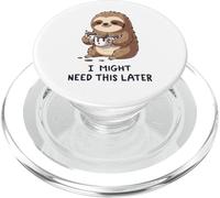 I Might Need Coffee Later - Lazy Sloth Caffeine Fix PopSockets PopGrip for MagSafe