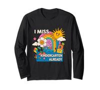 I Miss Kindergarten Already Last Day of School Retro Groovy Long Sleeve T-Shirt