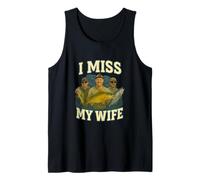 I Miss My Wife Funny Unhinged Fishing Meme Gen Z Brainrot Tank Top