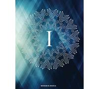 I Monogram Journal: Abstract Blue Triangles Monogram Initial Notebook for School and Office 8.5 x 11 College Ruled (Volume 1)