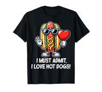 I Must Admit I Love Funny Hot Dogs Lover Fast Food Pun T-Shirt
