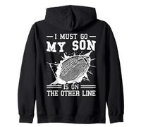 I Must Go My Son Is On The Other Line - Football Zip Hoodie