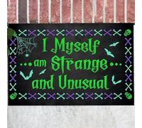 I Myself Am Strange And Unusual Indoor Doormat - Durable Non Slip Rubber Doormat - Halloween Welcome Outdoor Doormat 30x18 Inch