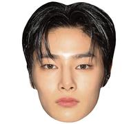 I N (Black Hair) Celebrity Mask, Flat Card Face, Fancy Dress Mask