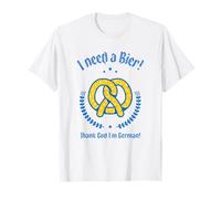 I Need A Bier - Thank God I'm German (Pretzel Graphic) T-Shirt