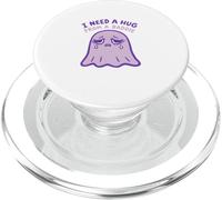 I Need A Hug From A Baddie Cute Sad Ghost Emotional PopSockets PopGrip for MagSafe