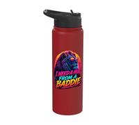 I Need a Hug from A Baddie Lion Retro Sunset Graphic Stainless Steel Insulated Water Bottle