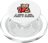 I Need A Hug From A Baddie Pixel Art Teddy Bear PopSockets PopGrip for MagSafe