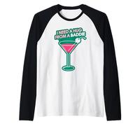 I Need A Hug from A Baddie Retro Cocktail Graphic Raglan Baseball Tee