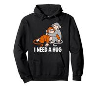 I Need A Hug Monkeys Introvert Mood Relaxed Vibes Anytime Pullover Hoodie
