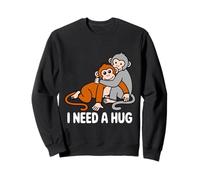 I Need A Hug Monkeys Introvert Mood Relaxed Vibes Anytime Sweatshirt