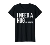 I Need a Huge Cup of Coffee Funny Coffee Drinking Lover Value Graphic T-Shirt, Women, Black, M