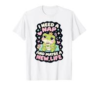 I Need A Nap and Maybe A New Life Funny Frog Humor Value Graphic T-Shirt