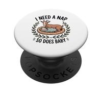 I Need A Nap So Does Baby Funny Tired Mom Goat PopSockets Adhesive PopGrip