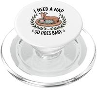 I Need A Nap So Does Baby Funny Tired Mom Goat PopSockets PopGrip for MagSafe