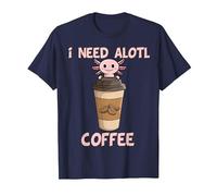 i Need Axolotl Coffee Funny Axolotl Inside Coffee Mug T-Shirt, Men, Navy Blue, Large