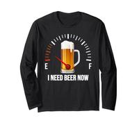 I Need Beer Now Empty Tank Fuel Gauges Graphic Long Sleeve T-Shirt