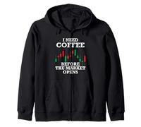 I Need Coffee Before The Opens Shareholder Investor Zip Hoodie