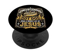 I need Hot Dog and a lot of Jesus, Christian God Christ PopSockets Adhesive PopGrip