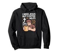 I Need Jesus But Coffee Helps Humor Faith Pullover Hoodie